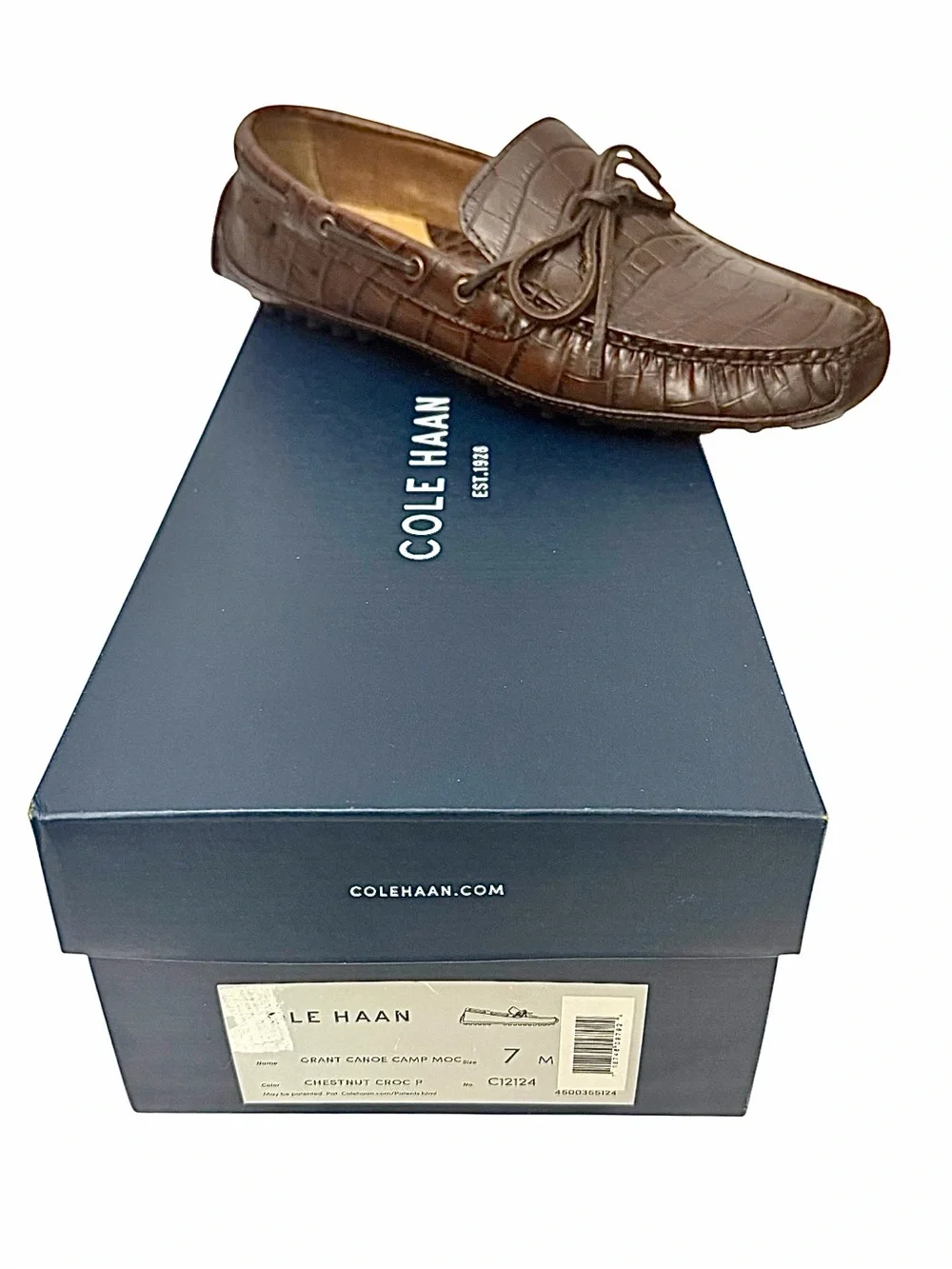 Cole Haan Grant Canoe Camp Moc Chestnut Driving Shoes Men’s Size 7M Leather